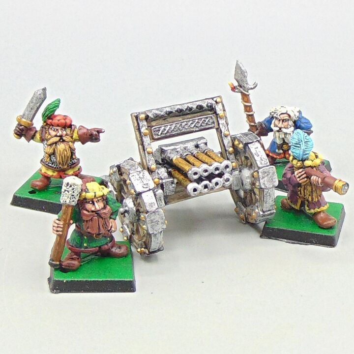 Grade B - Black Tree Design - Fantasy - Dwarf Organ Gun & Crew