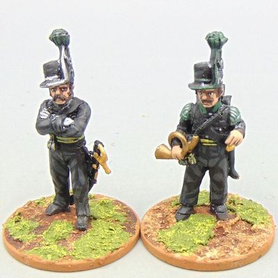 Grade C - Perry Miniatures - Napoleonic - Brunswick Light Infantry Avant Garde Officer & Musician