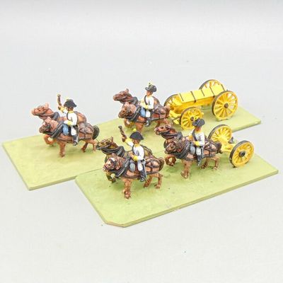 Grade D - Essex Miniatures - Napoleonic - Austrian Artillery Limber & Caisson, Horse Teams & Drivers