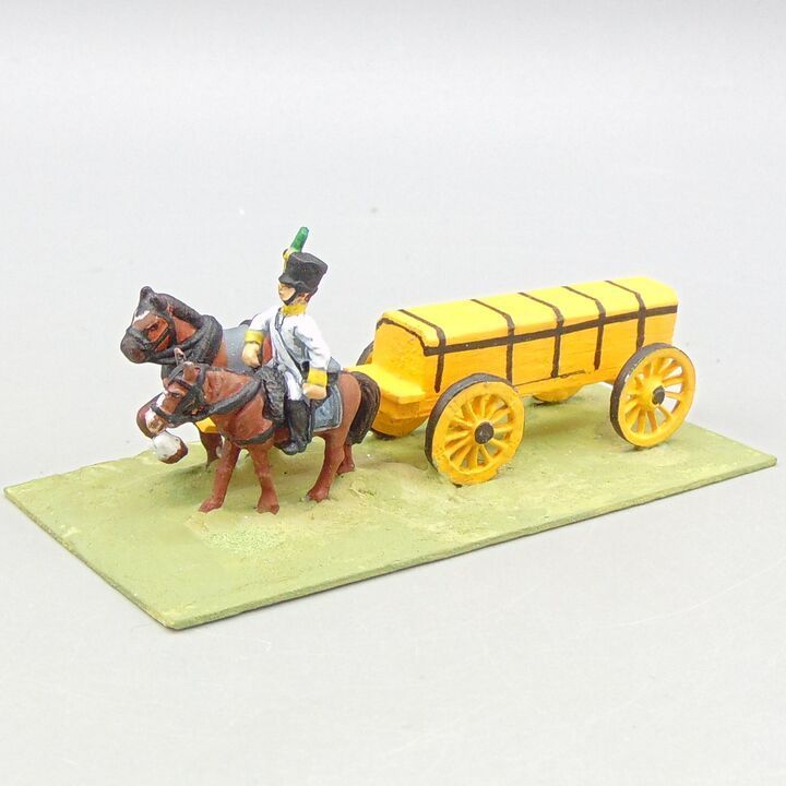 Grade D - Unidentified Manufacturer - Napoleonic - Austrian Ammunition Caisson, Horse Team & Driver