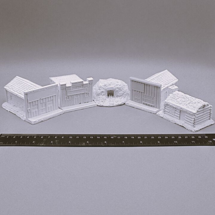 Unidentified Manufacturer, Old West - Shops, Log Cabin & Mine Entrance