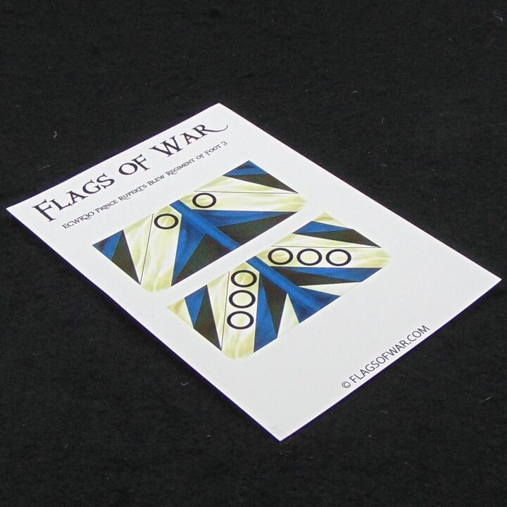 28mm, Flags of War, ECW: Royalist Flags of Prince Rupert's Blew Regiment of Foot 3