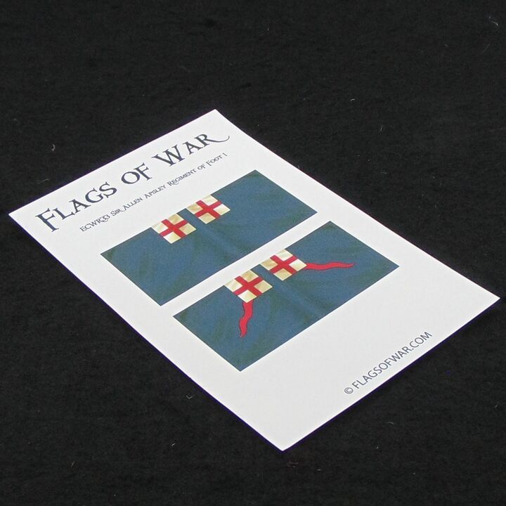 28mm, Flags of War, ECW: Royalist Flags of Sir Allen Apsley's Regiment of Foot 1