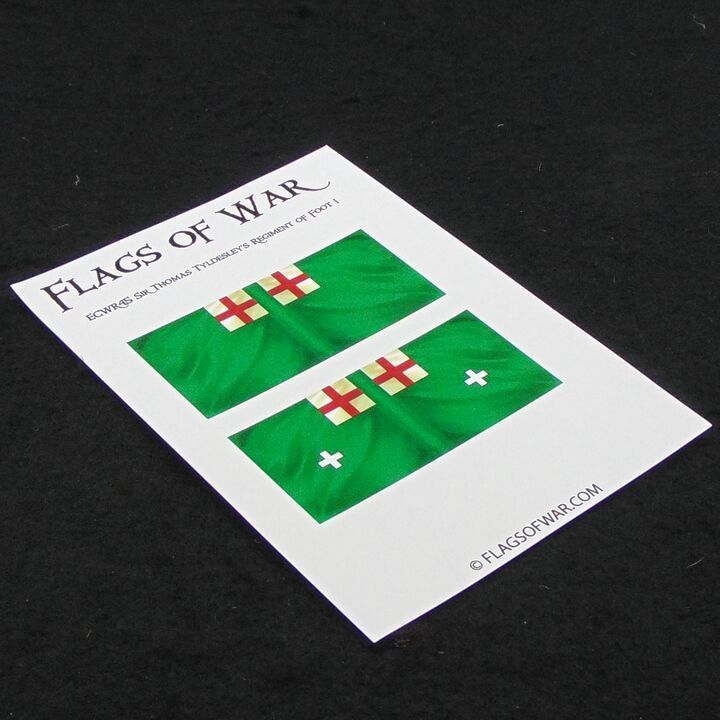 28mm, Flags of War, ECW: Royalist Flags of Sir Thomas Tyldesley's Regiment of Foot 1 28mm, Flags of War, ECW: Royalist Flags of Sir Thomas Tyldesley's Regiment of Foot 1