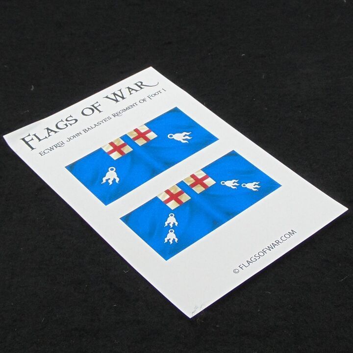 28mm, Flags of War, ECW: Royalist Flags of John Balasye's Regiment of Foot 1