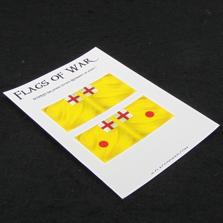 28mm, Flags of War, ECW: Royalist Flags of Sir Lewis Dyve's Regiment of Foot 1