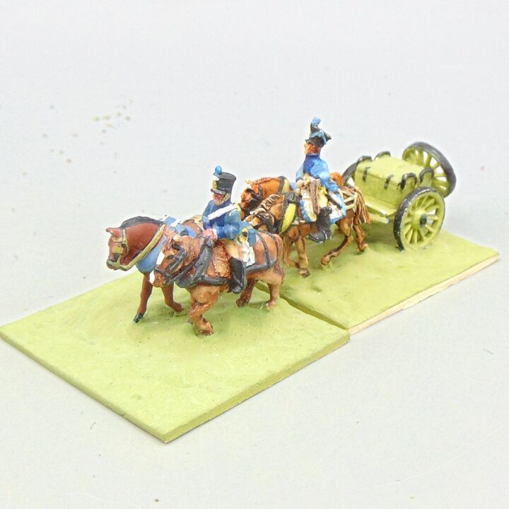 Grade D - Essex Miniatures/Minifigs - Napoleonic - French Artillery Limber, Team & Drivers Grade D - Essex Miniatures/Minifigs - Napoleonic - French Artillery Limber, Team & Drivers
