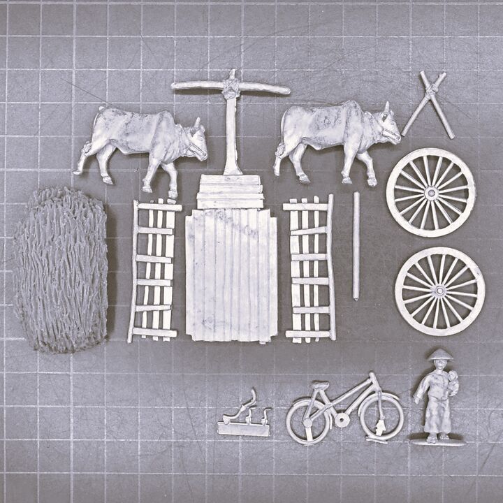 Eureka Miniatures, Vietnam War: Ox Cart & Woman with Bicycle