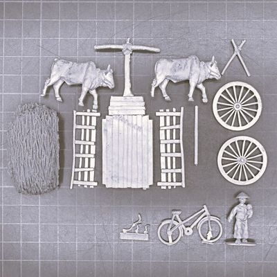 Eureka Miniatures, Vietnam War: Ox Cart & Woman with Bicycle