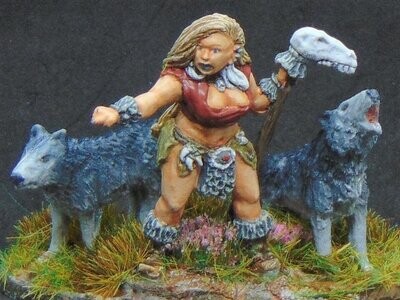 Freyir - Norse Witch with Wolf Guardians Freyir - Norse Witch with Wolf Guardians