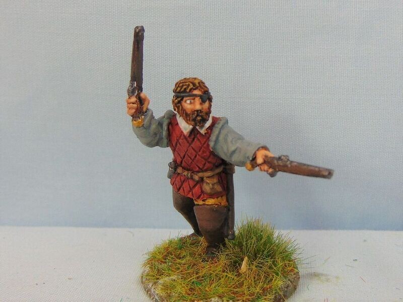 Dismounted Veteran Reiver, or Broken Man, with Eye Patch & Brace of Daggs