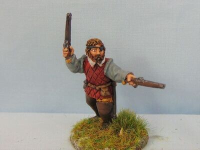 Dismounted Veteran Reiver, or Broken Man, with Eye Patch & Brace of Daggs