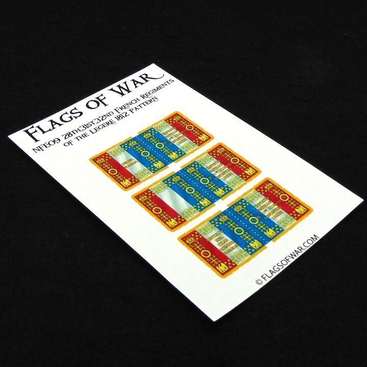 28mm, Flags of War, Napoleonic: French 28th, 31st & 32nd Legere Flags, 1812 Pattern 28mm, Flags of War, Napoleonic: French 28th, 31st & 32nd Legere Flags, 1812 Pattern