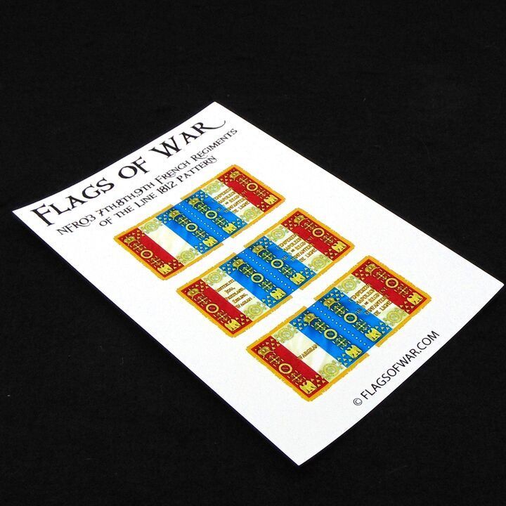 28mm, Flags of War, Napoleonic: French 7th, 8th & 9th Ligne Flags, 1812 Pattern 28mm, Flags of War, Napoleonic: French 7th, 8th & 9th Ligne Flags, 1812 Pattern