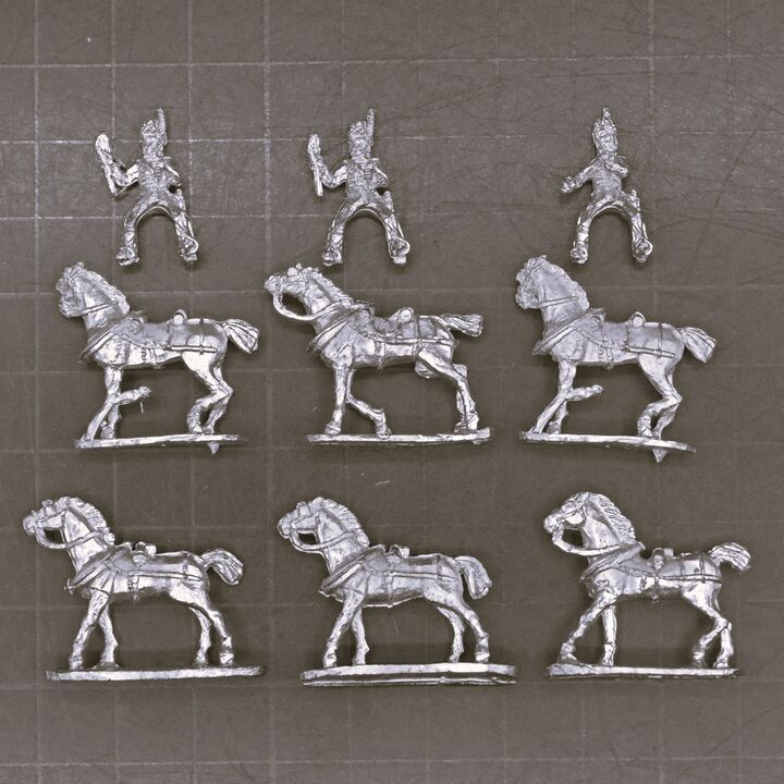 Blue Moon Manufacturing, Napoleonic - British RHA Limber Horses & Drivers Blue Moon Manufacturing, Napoleonic - British RHA Limber Horses & Drivers
