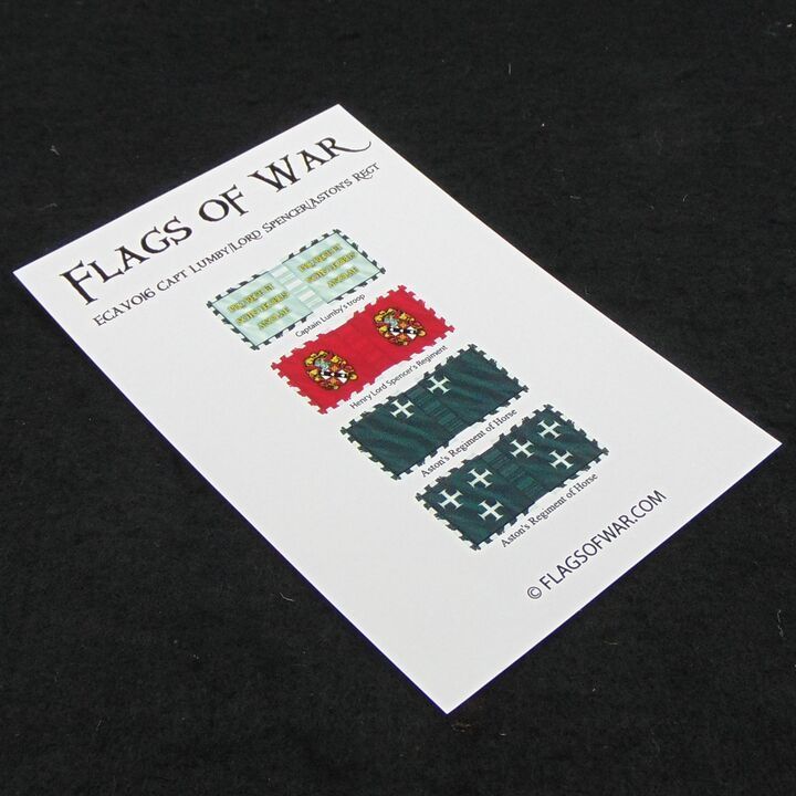 28mm, Flags of War, ECW: Lumby, Spencer & Aston's Royalist Cavalry Cornets