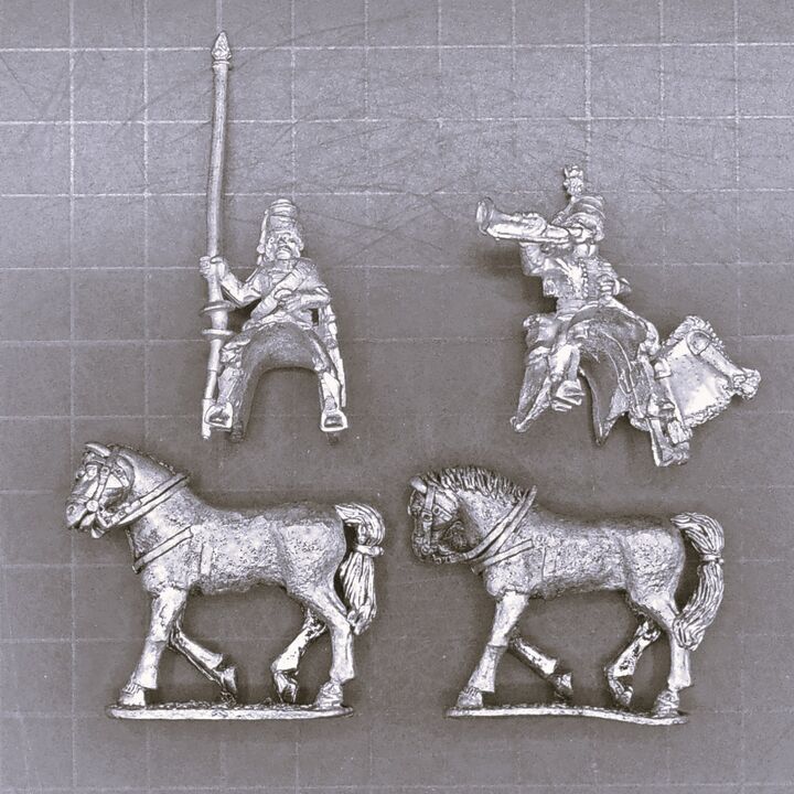 Wargames Foundry, SYW: Prussian Hussar Standard Bearer & Musician