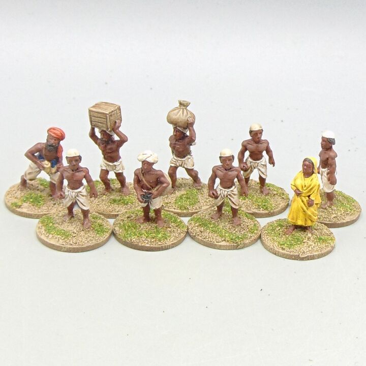 Grade D - Wargames Foundry - C19th Colonial India - Porters & Civilians