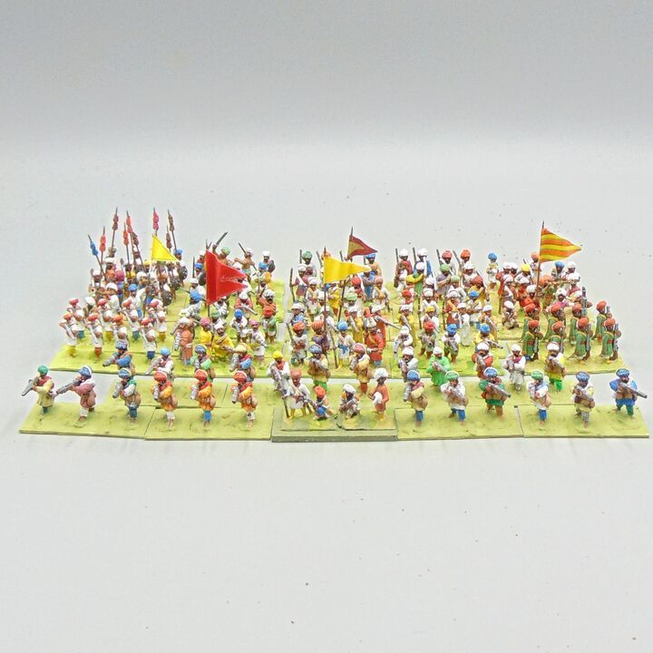 Grade D - Mainly Essex Miniatures - C18th India - Moghul or Maratha Infantry Brigade