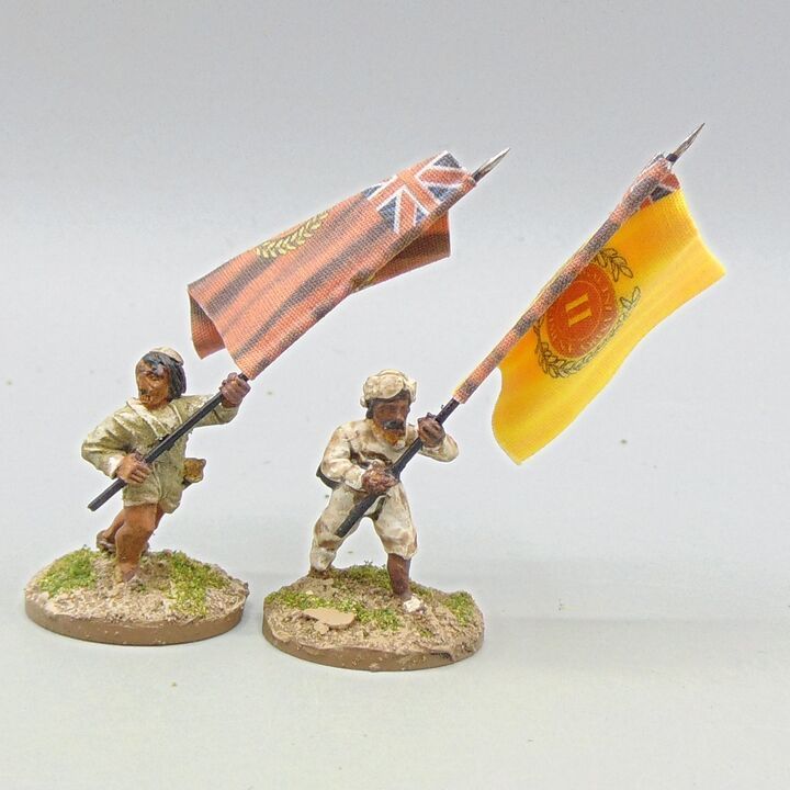 Grade D - Old Glory Miniatures - Indian Mutiny - Loyal Sepoy Standard Bearers