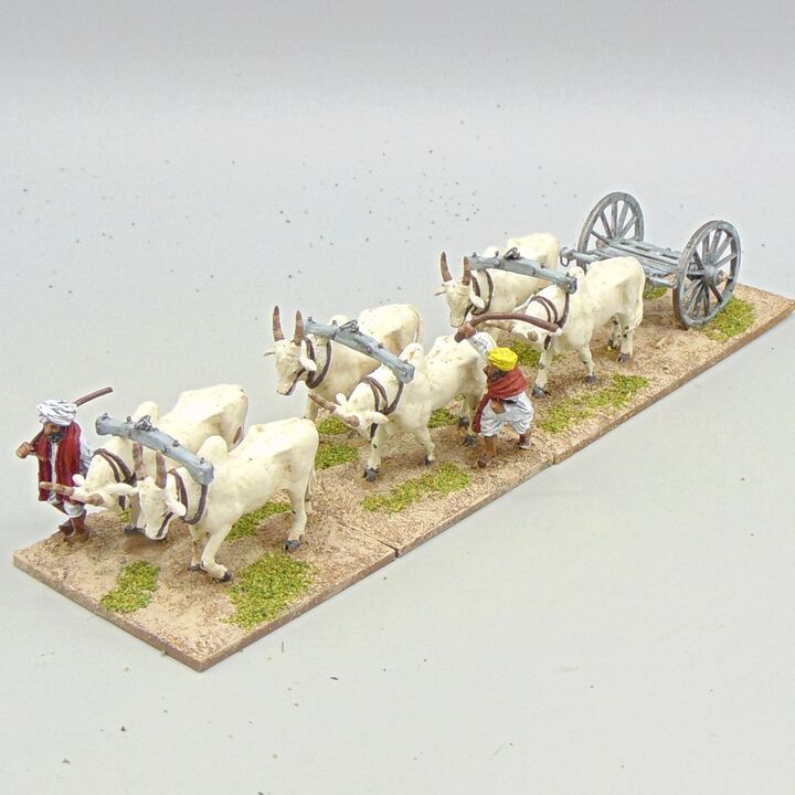 Grade D - Empress Miniatures - Indian Mutiny - Mutineer Artillery Limber, Oxen Team & Drivers Grade D - Empress Miniatures - Indian Mutiny - Mutineer Artillery Limber, Oxen Team & Drivers