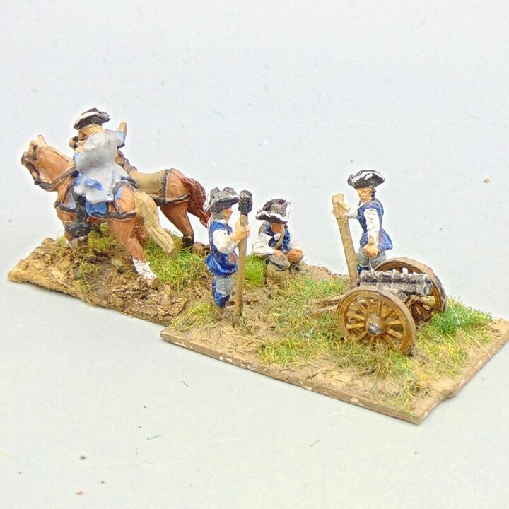 Grade E, Unidentified Manufacturer - WSS - French Light Multi Barrelled Field Gun, Crew & Draught Team Grade E, Unidentified Manufacturer - WSS - French Light Multi Barrelled Field Gun, Crew & Draught Team