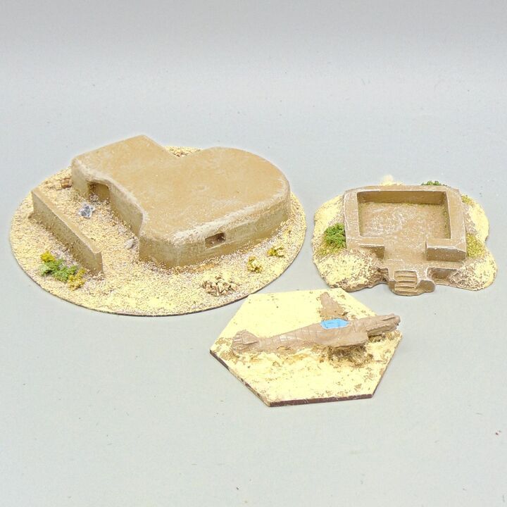 Grade E - Pendraken Miniatures - WW2 - North African Desert Bunkers & Terrain Grade E - Pendraken Miniatures - WW2 - North African Desert Bunkers & Terrain