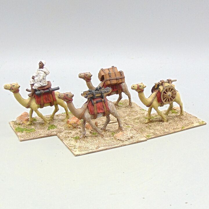 Grade D - Redoubt Enterprises - Mahdist War - Dervish Camel Train Carrying Pack Gun
