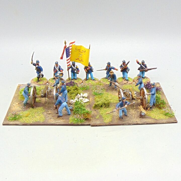 Grade C - Perry Miniatures - ACW - Union Artillery Battery with Battalion Command