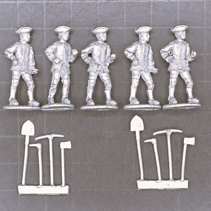 Minden Miniatures, C18th - Civilian Labourers or Pioneers