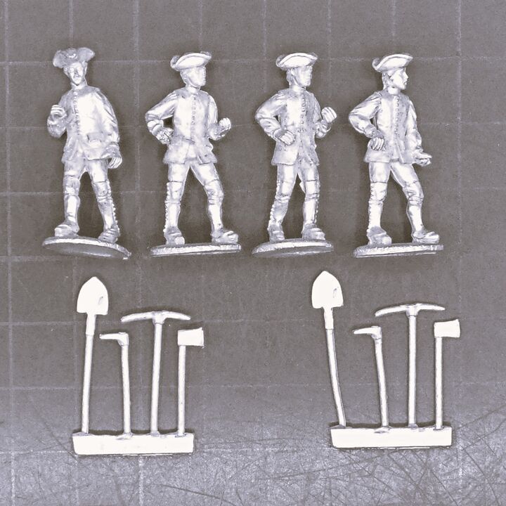 Minden Miniatures, C18th - Civilian Labourers or Pioneers