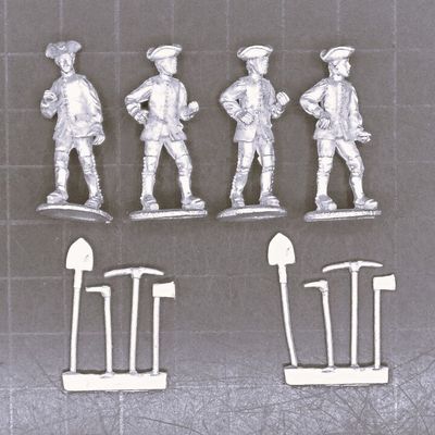 Minden Miniatures, C18th - Civilian Labourers or Pioneers