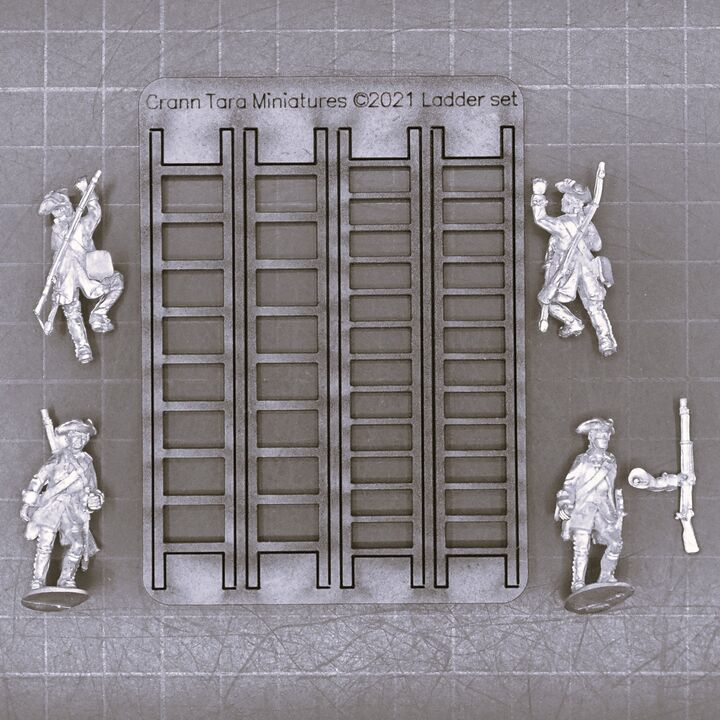Cranntara Miniatures, Mid - Late C18th - Storming Party with Ladders Cranntara Miniatures, Mid - Late C18th - Storming Party with Ladders