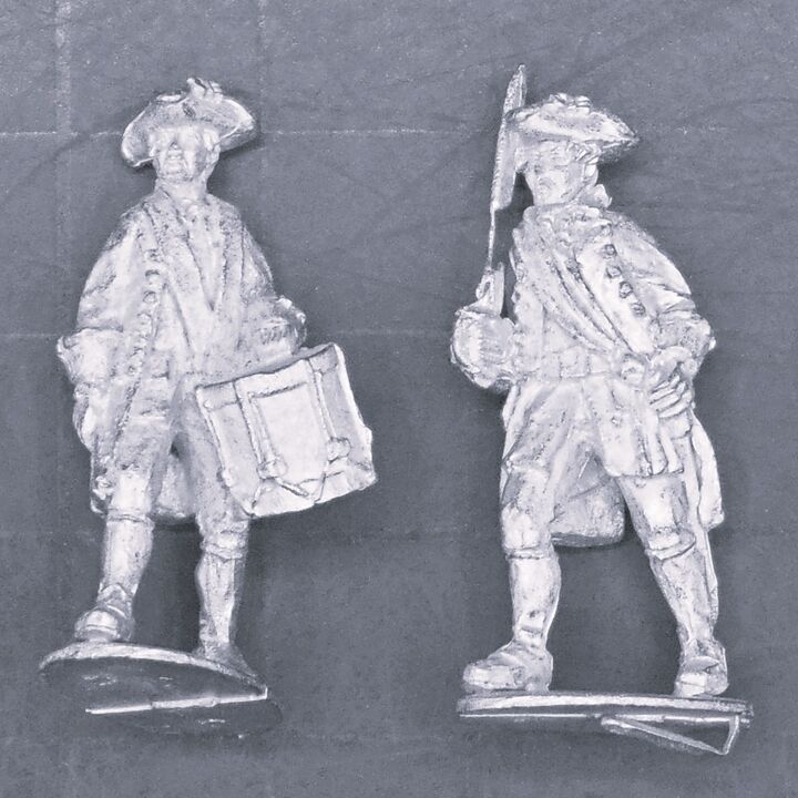 Cranntara Miniatures, Mid C18th - Generic Militia Officer & Drummer