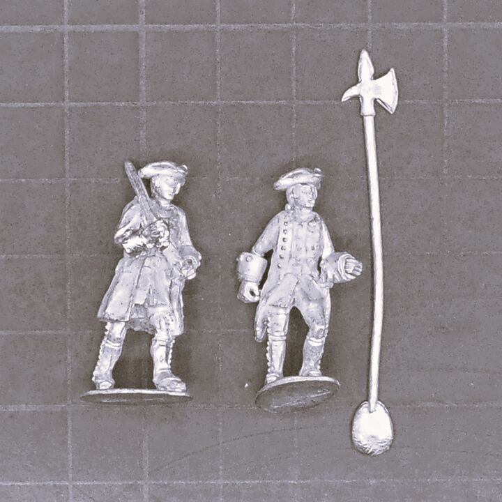 Cranntara Miniatures, Mid C18th - Infantry Officer & NCO Cranntara Miniatures, Mid C18th - Infantry Officer & NCO