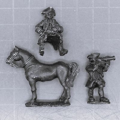 Front Rank Miniatures, SYW: Mounted British General with Artillery Officer Front Rank Miniatures, SYW: Mounted British General with Artillery Officer