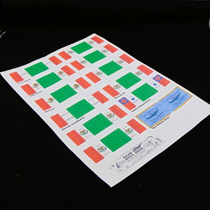 28mm, Boot Hill Miniatures, Texan Revolution: Various Mexican & Texan Flags 28mm, Boot Hill Miniatures, Texan Revolution: Various Mexican & Texan Flags