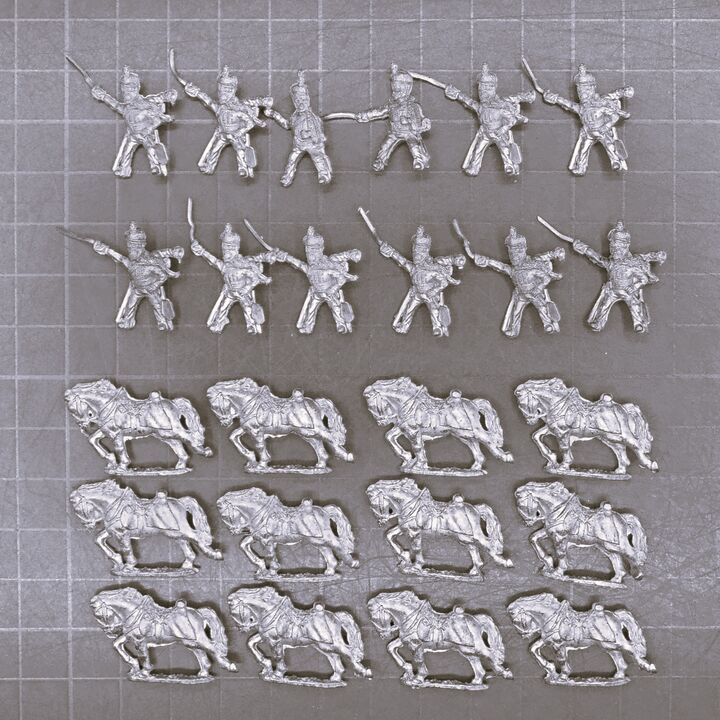 Essex Miniatures, Napoleonic: British Hussar Unit in Busbies