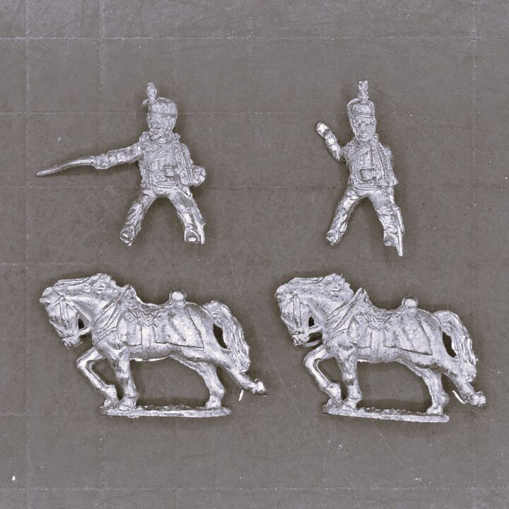 Essex Miniatures, Napoleonic: British Hussar Officer & Standard Bearer, wearing Busbies