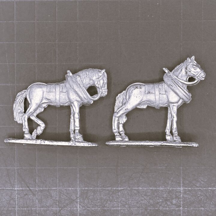 Cranntara Miniatures, Mid C18th - Draught or Limber Horses Cranntara Miniatures, Mid C18th - Draught or Limber Horses