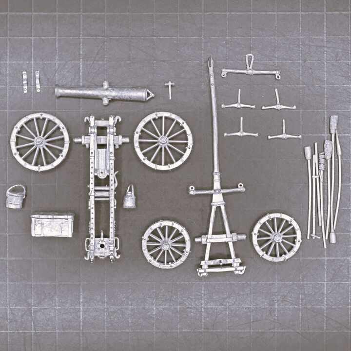 Minden Miniatures, Mid C18th - Medium Field Gun, Limber & Accessories Minden Miniatures, Mid C18th - Medium Field Gun, Limber & Accessories