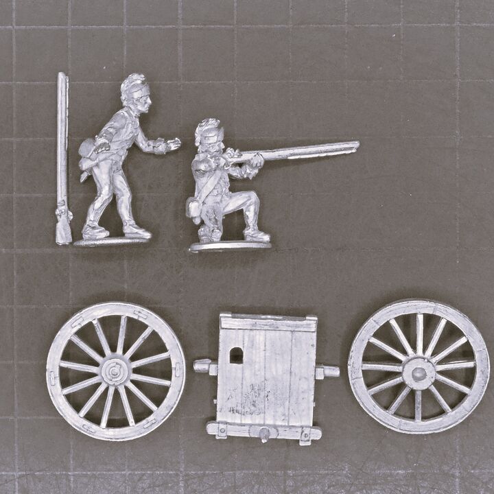 Minden Miniatures, Mid/Late C18th - British Light Infantry With Amusette Mantle Minden Miniatures, Mid/Late C18th - British Light Infantry With Amusette Mantle