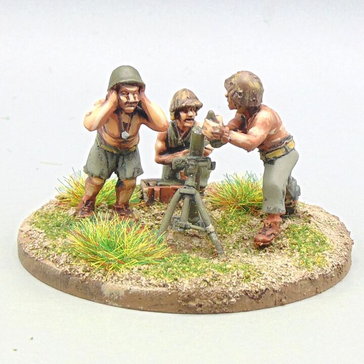 Grade C - Warlord Games - WW2 Burma & Pacific - US Marine Corps 81mm Mortar Team