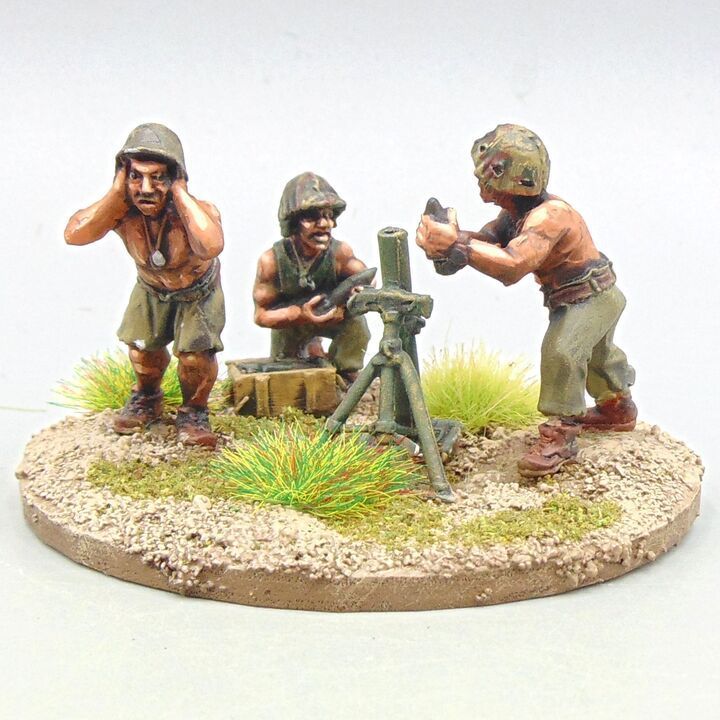 Grade C - Warlord Games - WW2 Burma & Pacific - US Marine Corps 81mm Mortar Team