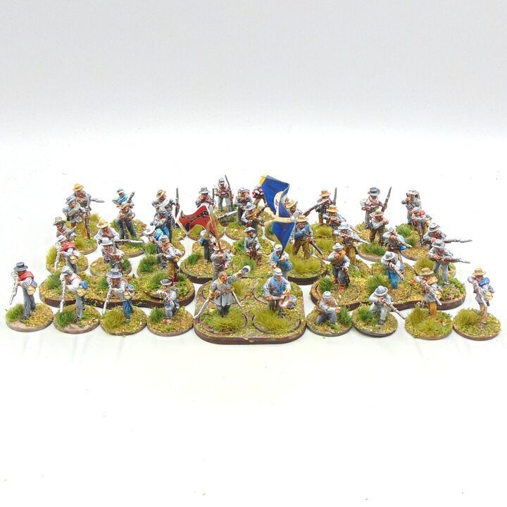 Grade D - Sash & Saber Miniatures & Perry Miniatures - ACW - Confederate Infantry Unit