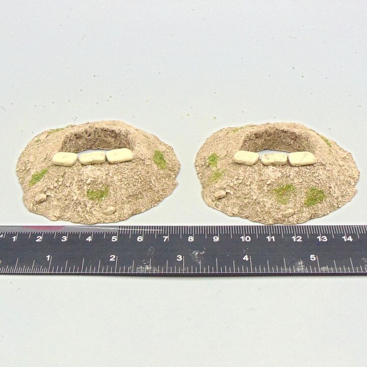 Grade B - Ironclad Miniatures -  C20th Terrain - Single Man Foxholes