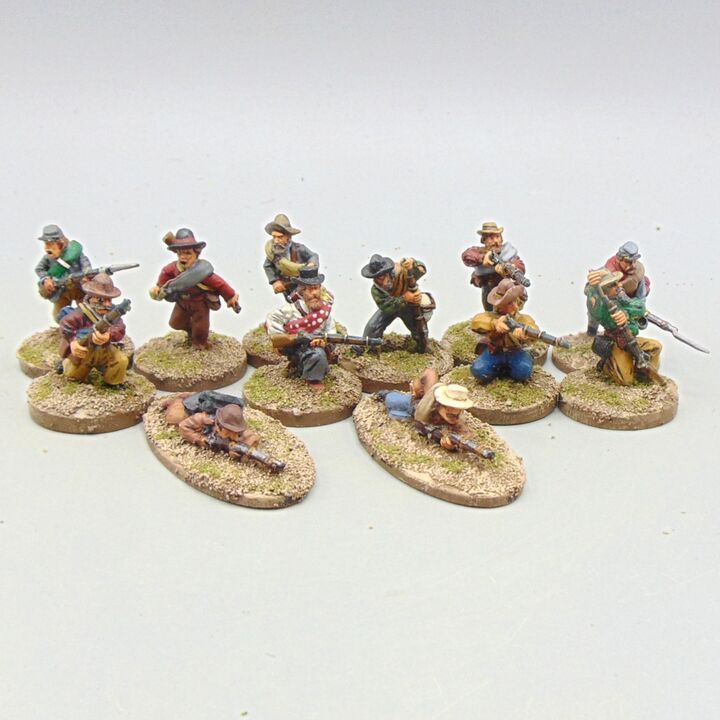Grade D - Dixon Miniatures/Wargames Foundry - ACW - Confederate Infantry in Civilian Clothes