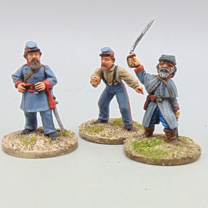 Grade C - Dixon Miniatures/Wargames Foundry - ACW - Confederate Artillery Officers & Gunner