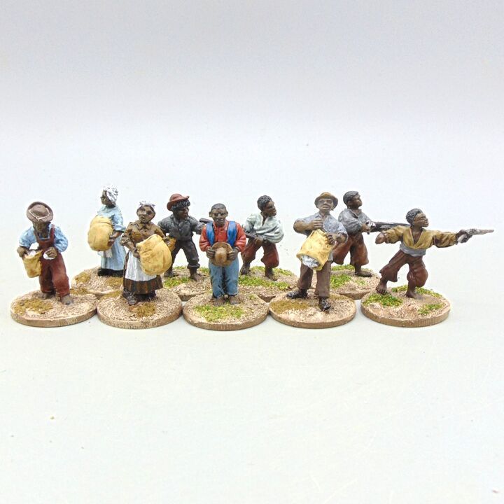 Grade D - 1st Corps Miniatures - ACW - Slaves, Some Armed Grade D - 1st Corps Miniatures - ACW - Slaves, Some Armed