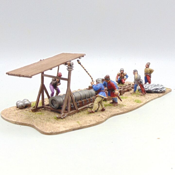 Grade D - Perry Miniatures - WOTR - Bombard & Mantle with Crew wearing King Edward IV's Livery Grade D - Perry Miniatures - WOTR - Bombard & Mantle with Crew wearing King Edward IV's Livery